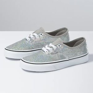 NEW Vans Authentic Micro Silver Sequin Sneakers